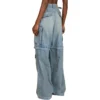 24SS 2-Wege-Denim-Cargo-Hose mit Reißverschluss „Blue“ 773759TPW534868