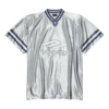 3B Football V-Ausschnitt Glänzendes Jersey Oversize „Grau-Weiß“ 857113TTVQ71461