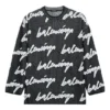 3D Scribble Rundhals-Baumwollpullover „Black“ 625985T31801070