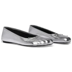 Anatomische Ballerinen-Schuhe „Silber glänzend, weiches Lammfell“ 714260WBFA18001