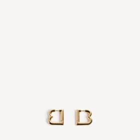 B-Ohrringe für Damen in glänzendem Gold