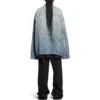 Bal Diagonal Allover Oversized-Jacke „Light Blue Japanese Ring Denim“ 773616TPW534868