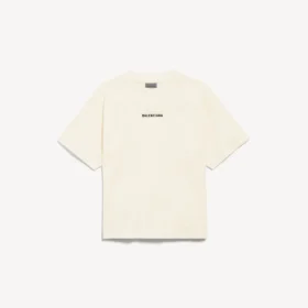 Balenciaga Damen-T-Shirt mit „Back“-Motiv in cremefarbener Ausführung und mittlerer Passform