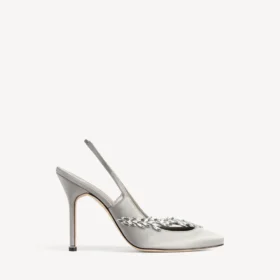 Balenciaga für Damen | Manolo Blahnik Slingback in Grau „Plume“