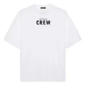 Balenciaga Herren-Crew-Shirt mit Alphabet-Print, kurzärmelig, weiß 620969TIV749040 Balenciaga Herren-Crew-Shirt mit Alphabet-Print, kurzärmelig, weiß 620969TIV749040