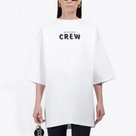 Balenciaga Herren-Crew-Shirt mit Aufdruck, kurzärmelig, weiß 620941TIV749040 Balenciaga Herren-Crew-Shirt mit Aufdruck, kurzärmelig, weiß 620941TIV749040