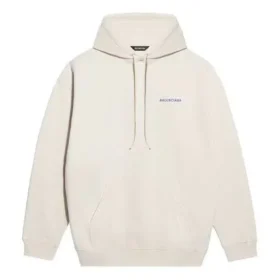 Balenciaga Herren-Fleece-Shirt mit langen Ärmeln, cremeweiß 600583TJVA89055
