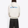 Balenciaga Herren-Fleece-Shirt mit langen Ärmeln, cremeweiß 600583TJVA89055