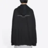 Balenciaga Herren FW21 Boxy Loose Kapuzen-Langarmshirt, Schwarz, 651799TJV910107