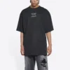 Balenciaga Herren FW21 Couture Alphabet Rundhals-T-Shirt mit kurzen Ärmeln, schwarz 651795TJV901070