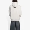 Balenciaga Herren FW21 Kapuzenpullover mit Logo-Alphabet-Aufdruck, langärmelig, cremeweiß 570811TIV552970
