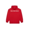Balenciaga Herren FW21, locker sitzendes Langarm-Kapuzenshirt mit Logo, rot, 600583TIV846540