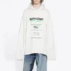 Balenciaga Herren FW21 Logo-Alphabet-Print, locker geschnitten, weiß 662424TKVF89085