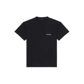 Balenciaga Herren FW21 Retro-T-Shirt mit Logo-Aufdruck, kurzärmelig, schwarz 612966TIVG51070 Balenciaga Herren FW21 Retro-T-Shirt mit Logo-Aufdruck, kurzärmelig, schwarz 612966TIVG51070