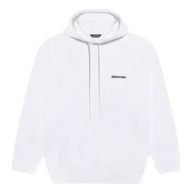 Balenciaga Herren-Kapuzen-Freizeitshirt aus reiner Baumwolle, Weiß 570811TJV859040
