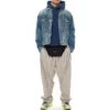 Balenciaga Herren-Kapuzenpullover mit Fleecefutter, lockere Passform, langärmelig, blau 570811TJV854866