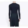 Balenciaga Herren-Langarmshirt mit elastischem Bund und kreativem Logo-Aufdruck, schwarz, 620966TIV491070