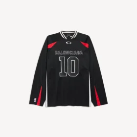 Balenciaga Herren | NBA-Kollaboration: Oversize-Langarm-T-Shirt in Schwarz/Mehrfarbig