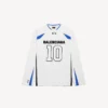 Balenciaga Herren | NBA-Kollaboration: Oversize-Langarm-T-Shirt in Weiß/Mehrfarbig Balenciaga Herren | NBA-Kollaboration: Oversize-Langarm-T-Shirt in Weiß/Mehrfarbig