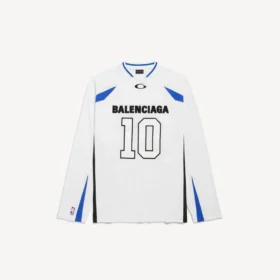 Balenciaga Herren | NBA-Kollaboration: Oversize-Langarm-T-Shirt in Weiß/Mehrfarbig