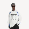 Balenciaga Herren | NBA-Kollaboration: Oversize-Langarm-T-Shirt in Weiß/Mehrfarbig Balenciaga Herren | NBA-Kollaboration: Oversize-Langarm-T-Shirt in Weiß/Mehrfarbig