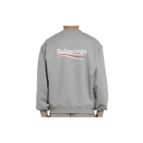 Balenciaga Herren-Pullover mit Rundhalsausschnitt und „Micro Mark“-Alphabetmuster, grau, 556147TBV141300