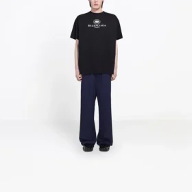 Balenciaga Herren SS21 B Alphabet-Logo-Muster Kurzarm-T-Shirt Schwarz 570803TFV761000 Balenciaga Herren SS21 B Alphabet-Logo-Muster Kurzarm-T-Shirt Schwarz 570803TFV761000