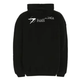 Balenciaga Herren SS21 Baumwolle, groß, mit Kapuze, langärmelig, schwarz 620973TKV871070