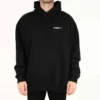 Balenciaga Herren SS21 Baumwolle, groß, mit Kapuze, langärmelig, schwarz 620973TKV871070