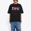 Balenciaga Herren SS21 Love Kurzarm-T-Shirt, schwarz, 612966TJVL51070