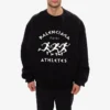 Balenciaga Herren SS21 mit großen Löchern, Rundhalsausschnitt, Langarm, Schwarz 641654TJVI71070