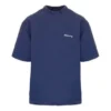 Balenciaga Herren SS21 Retro Kurzarm-T-Shirt Blau 612966TJV874866