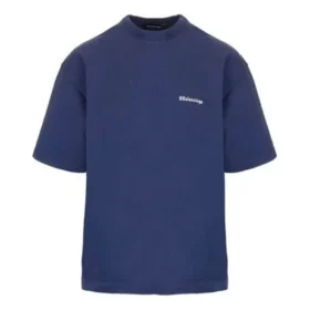 Balenciaga Herren SS21 Retro Kurzarm-T-Shirt Blau 612966TJV874866 Balenciaga Herren SS21 Retro Kurzarm-T-Shirt Blau 612966TJV874866