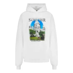 Balenciaga Herren-Sweatshirt mit Landschaftsmuster, locker geschnitten, weiß, 641679TJVH99000 Balenciaga Herren-Sweatshirt mit Landschaftsmuster, locker geschnitten, weiß, 641679TJVH99000