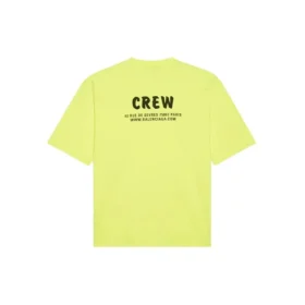 Balenciaga Herren-Sweatshirt mit Rundhalsausschnitt, Alphabet-Aufdruck, kurze Ärmel, fluoreszierendes Grün 620969TIVG97072 Balenciaga Herren-Sweatshirt mit Rundhalsausschnitt, Alphabet-Aufdruck, kurze Ärmel, fluoreszierendes Grün 620969TIVG97072