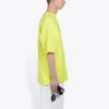 Balenciaga Herren-Sweatshirt mit Rundhalsausschnitt, Alphabet-Aufdruck, kurze Ärmel, fluoreszierendes Grün 620969TIVG97072