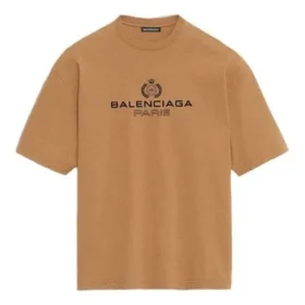 Balenciaga Herren-T-Shirt mit Alphabet-Aufdruck, kurzärmelig, cremefarben-gelb 594579TGV609605 Balenciaga Herren-T-Shirt mit Alphabet-Aufdruck, kurzärmelig, cremefarben-gelb 594579TGV609605