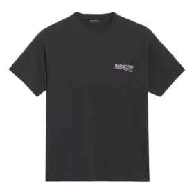 Balenciaga Herren-T-Shirt mit Alphabet-Aufdruck, kurzärmelig, schwarz 641675TIV521070 Balenciaga Herren-T-Shirt mit Alphabet-Aufdruck, kurzärmelig, schwarz 641675TIV521070