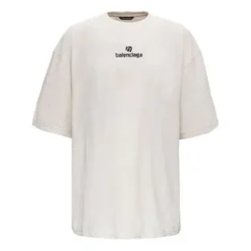 Balenciaga Herren-T-Shirt mit Alphabet-Logo, kurzärmelig, grau-weiß 641614TJVA99054 Balenciaga Herren-T-Shirt mit Alphabet-Logo, kurzärmelig, grau-weiß 641614TJVA99054