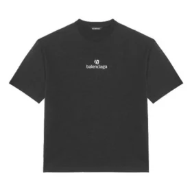 Balenciaga Herren-T-Shirt mit Alphabet-Print, kurzärmelig, schwarz 612966TJVD91034 Balenciaga Herren-T-Shirt mit Alphabet-Print, kurzärmelig, schwarz 612966TJVD91034