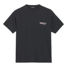 Balenciaga Herren-T-Shirt mit Aufdruck, kurzärmelig, schwarz 570803TAV441000 Balenciaga Herren-T-Shirt mit Aufdruck, kurzärmelig, schwarz 570803TAV441000