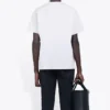 Balenciaga Herren-T-Shirt mit Band-Porträt-Print und Logo, Retro-Stil, kurzärmelig, weiß 612966TIV479000