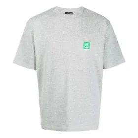 Balenciaga Herren-T-Shirt mit Brustlogo-Aufdruck, kurzärmelig, grau 594579THV631300 Balenciaga Herren-T-Shirt mit Brustlogo-Aufdruck, kurzärmelig, grau 594579THV631300