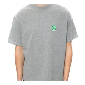 Balenciaga Herren-T-Shirt mit Brustlogo-Aufdruck, kurzärmelig, grau 594579THV631300 Balenciaga Herren-T-Shirt mit Brustlogo-Aufdruck, kurzärmelig, grau 594579THV631300