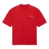 Balenciaga Herren-T-Shirt mit großem Logo im Retro-Stil, kurzärmelig, rot 612966TIVG56540