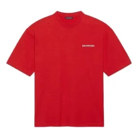 Balenciaga Herren-T-Shirt mit großem Logo im Retro-Stil, kurzärmelig, rot 612966TIVG56540 Balenciaga Herren-T-Shirt mit großem Logo im Retro-Stil, kurzärmelig, rot 612966TIVG56540