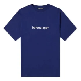 Balenciaga Herren-T-Shirt mit Logo-Alphabet, kurzärmelig, blau, 612966TIV541195 Balenciaga Herren-T-Shirt mit Logo-Alphabet, kurzärmelig, blau, 612966TIV541195