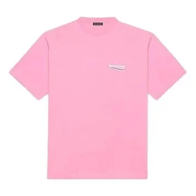 Balenciaga Herren-T-Shirt mit Logo-Aufdruck, kurzärmelig, rosa 641675TJVF75713 Balenciaga Herren-T-Shirt mit Logo-Aufdruck, kurzärmelig, rosa 641675TJVF75713