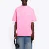 Balenciaga Herren-T-Shirt mit Logo-Aufdruck, kurzärmelig, rosa 641675TJVF75713