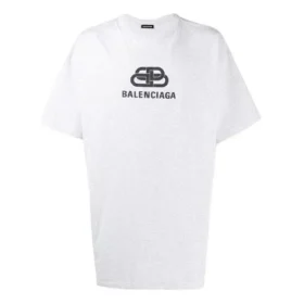 Balenciaga Herren-T-Shirt mit Logo-Aufdruck, Rundhalsausschnitt, kurze Ärmel, weiß 583214TFV652569 Balenciaga Herren-T-Shirt mit Logo-Aufdruck, Rundhalsausschnitt, kurze Ärmel, weiß 583214TFV652569